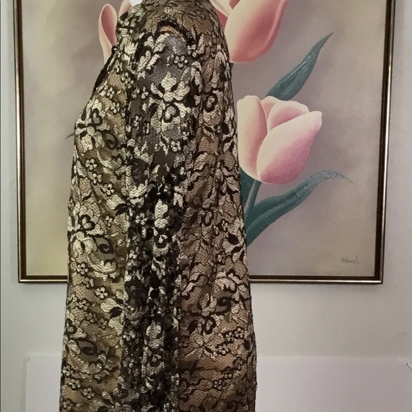 Conrad C Collection-lace over charmeuse top - Picture 5 of 6